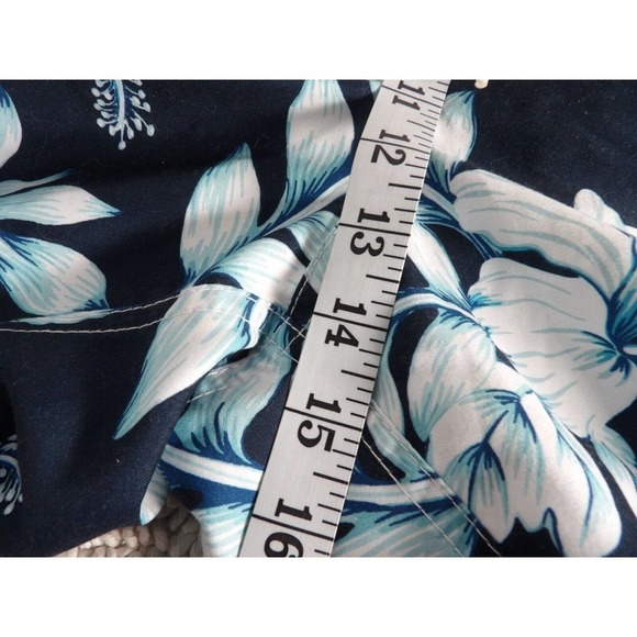 Merona Men's Blue White Floral Pull On Drawstring Board Shorts Size Large - Picture 5 of 6